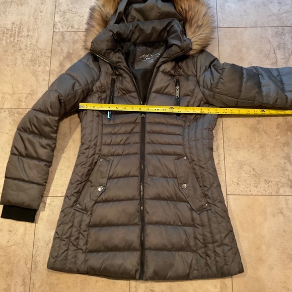 Halifax HFX Women’s Gray Puffer Coat Removable Hood with Faux Fur Sz M - Picture 7 of 13